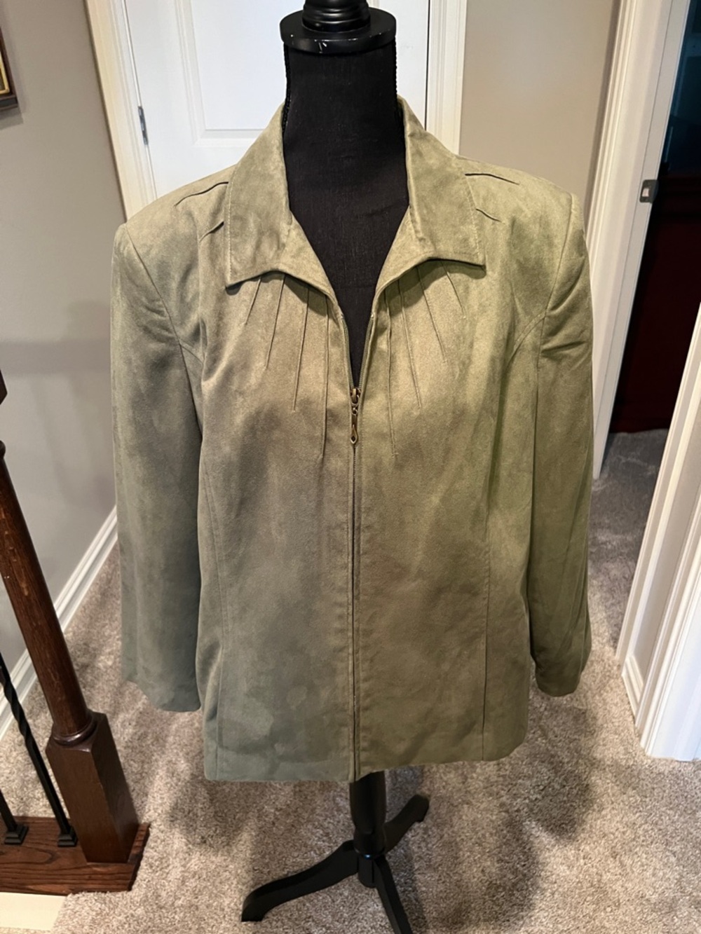 TanJay Olive-Tone Suede Zip Jacket